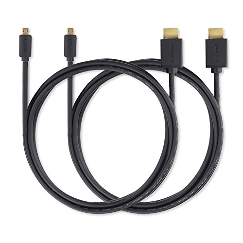 UGREEN Micro HDMI 2m Micro HDMI auf HDMI High Speed Kabel mit Ethernet Vergoldete Kontakte Unterstützung 1080p 3D,4K-Auflösung und Audio Return, Micro HDMI D Stecker auf HDMI A Stecker 2 Stücks, Schwarz - 7