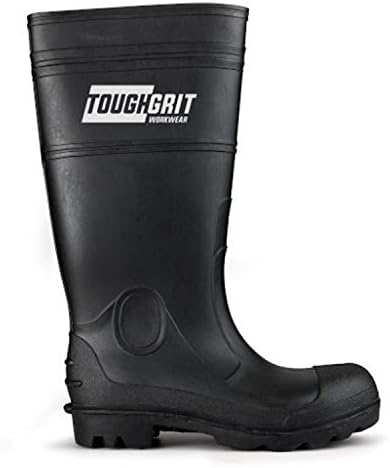 Toughgrit SKARN Safety Wellington Steel Toecap Work Boots Black (Sizes 7-12) Wellies with MAD4TOOLS Sticker