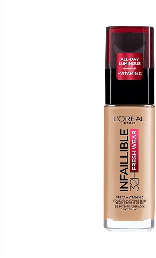L'Oreal Paris Infaillible 32H Fondöten 140 Golden Beige, 30 ml | Hafif ve modüler kapsama alanı, 32 saate kadar dayanıklı, doğal kaplama, her türlü cilt için, kusursuz taze giyim
