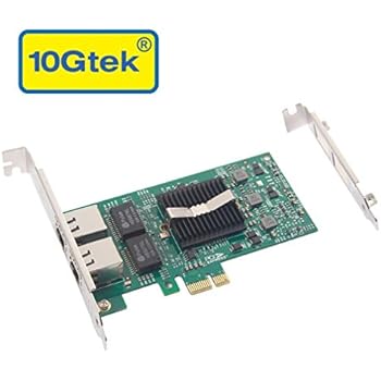 10Gtek® Intel 82576 Chip Gigabit Ethernet Converged Network Adapter(NIC), Dual RJ45 Copper Ports, PCI Express 2.0 X1, Same as E1G42ET
