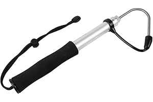 Ieron Stainless Steel Retractable Fishing Gaff Hook - Sharp Hook Tackle with Soft Non-Slip Handle for Saltwater, Boat, and Kayak Fishing Gear