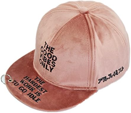Boys and girls Soft Velvet Baseball Cap hip-hop hat adult cap autumn and winter 6 Panels Solid Adjustable Sports Hat (pink)