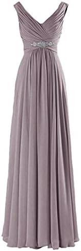 Women Sexy V Neck Elegant Prom Maxi Dress Pleated Wedding Bridesmaid Long Dresses Evening Party Cocktail Rhinestone Waist Zip Closure Dress 20 Colors Size EU 34-52