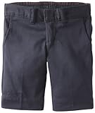 No exterior logo Dickies Little Girls\' Uniform Stretch Bermuda Short, Dark Navy, 5