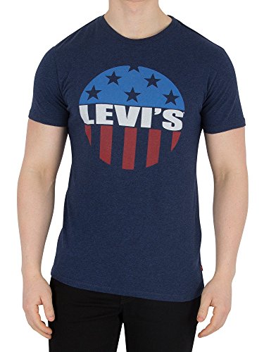 Levi's Herren Grafisches T-Shirt, Blau, Large Levi's Herren Grafisches T-Shirt, Blau, Large