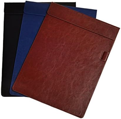 CSTOM A4 Foolscap Clipboard with Magnetic Clip, Premium Synthetic Leather - Pack of 3