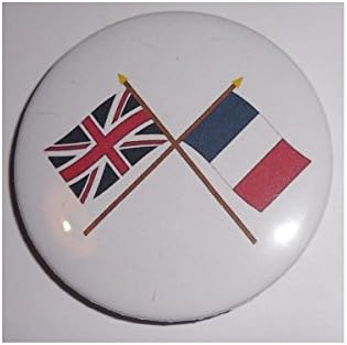 British and French crossed flags friendship/solidarity fridge magnet