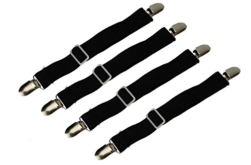 elinka Verstellbare Clips Bett Tabelle gurthalteband Strapse Bett Tabelle Greifer Halterungen Band Bezug Matratze Strapse Greifer Halter Set von 4 - 5