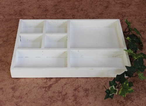 DanDiBo Sortierkasten Setzkasten 12291 Weiß 32 cm aus Holz Sammlervitrine Sortierschublade - 5