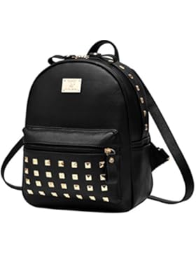 YAANCUN Damen Großer Rivet Kleine Daypack Lässig Wasserdichter Rucksack Für Mädchen