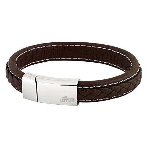 Lotus Style Armband Men in Black aus Leder & Edelstahl