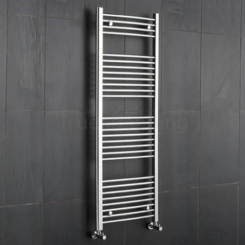 KUDOX Chrome Curved Heated Towel Radiator Rail 1500 x 600mm Central Heating