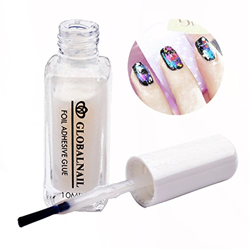 Elenxs 10ml Pro Nail Art Glue for Foil Sticker Nail Transfer Tips Adhesive Glue