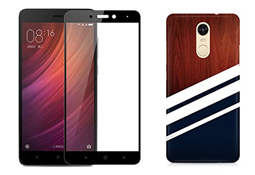 [COMBO] Redmi Note 4 Cover/Case + Free Tempered Glass, CASE U Navy Wood Designer Premium PolyCarbonate Case Back Cover for Redmi Note 4