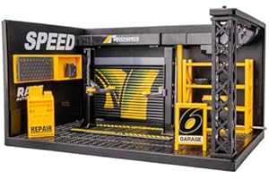 Fuwraixis 1:24 Simulation Bricolage Atelier Scène Parc Auto Ornements Garçons Cadeau Maquette de Voiture Jouet de Rangement