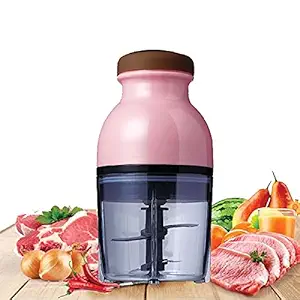 BHRAKUTI Electric Fruit Juice One Touch 4 Blades Portable Cut and Chop Paste Mix Crush and Powder Mini Food Processor Blenders Mixers Grinder Chopper Capsule Cutter ( Multi Color )