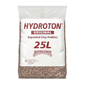 Mother Earth HGC714114 Hydroton Original Expanded Clay Pebbles, 25 Liter, Terra Cotta