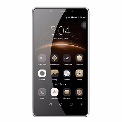 LEAGOO M8 3G MTK6580A 1.3Ghz Quad Core Android 6.0 Teléfono Móvil 5.7inch 2GB RAM + 16GB ROM 3500mAh 1280 * 720 HD 13.0MP ID de Huella Dactilar Smartphone (Negro)