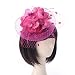 Produktbild Party Kopfbedeckung Hut - Frauen Mädchen Fascinator Hut Mesh Blume Federn Clip Cocktail (Color : Rosy)
