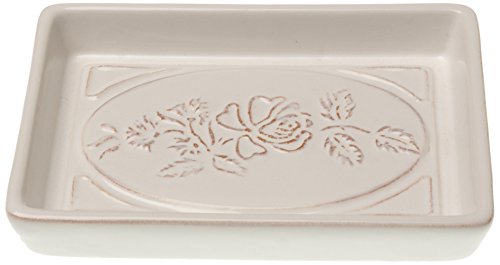 KOM Amsterdam 6697 Seifeschale Keramik, 12 x 8 x 2 cm, rose weiß