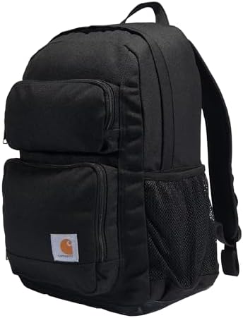 Carhartt Zaino da 27 l con scomparto singolo, durevole con custodia per laptop e base resistente all'abrasione Duravax, Zaino classico 27l (nero), One Size