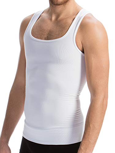 Farmacell Man 418 (Blanco, XL) Camiseta de algodón para hombres con compresión total