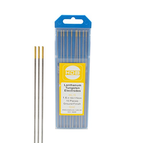 SPEED Wolframelektroden Wolframnadeln WL-15 Wolfram Elektrode Nadel Ø1,6 x 175mm Gold 10PK - 2