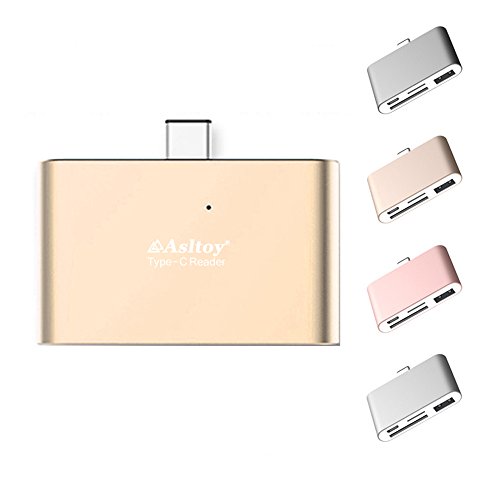 Typ C Kartenleser, Asltoy Typ C OTG HUB Adapter Kartenleser, Micro SD / TF Flash Speicherkartenleser, Lesen und Schreiben mit OTG Funktion für MacBook, Chromebook, Windows (B1 Golden) - 8