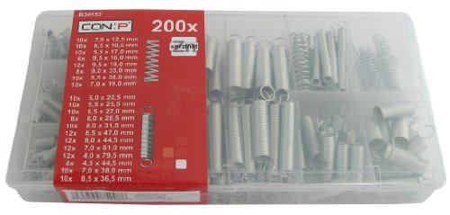CON:P B34153 Sortimentskasten Federn, verzinkt, 200-teilig - 2