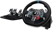 Logitech G29 Driving Force Racing Wheel and Floor Pedals, Real Force, Stainless Steel Paddle Shifters, Leather