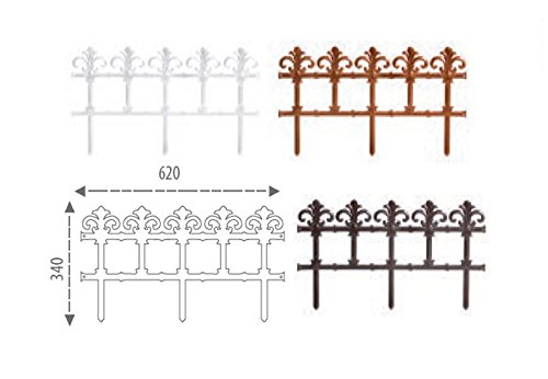Garten Zierzaun Dekozaun Beeteinfassung Gartenzaun 3,7m 6 Stück=46 cm (Weiß) - 4