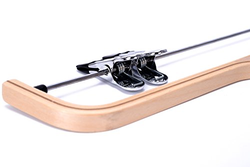 J.S.Kleiderhaken, Hosen-Aufhänger Hosenspanner Kleiderbügel Klemmbügel Hosenhalter Hosenbügel aus Holz mit Anti-Rost-Haken und verstellbaren Klemmen, Naturoptik – 5 stück - 8