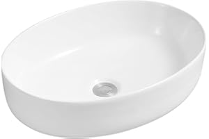 Limoge 7853 Vert Oval Countertop Basin, White