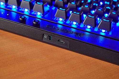 Corsair K63  inal  mbrico Teclado Gaming mec  nico  Cherry MX Rojo  Retroiluminaci  n LED Azules  QWERTZ  Negro