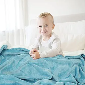 VAS COLLECTIONS Warm & Cozy Ultrasoft Flannel Sherpa Baby Blanket Comfy Soft Blankets Sheets for Kids/Baby Wrapper/Swaddle Blanket for 0-6 Years Kids Aqua