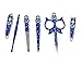 LY Doll Pattern 6 Pcs Professional Leather Manicure Set Nail Care Grooming Pedicure Kit Blue