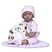 Produktbild FHSGG 55cm Reborn Baby Dolls schöne dunkle Haut real Life weiche silikon Vinyl lebensechte Spielzeug Geschenk realistisch,Pink,55cm