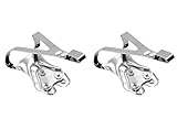 2 x 2907 Fermapiedi in acciaio cromato, compatibile con pedale Shimano da bicicletta
