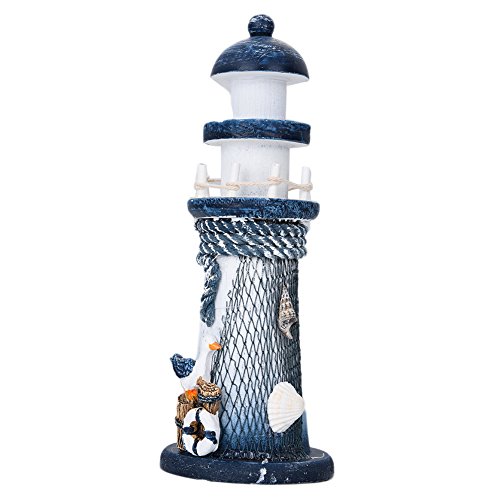 LianLe Leuchtturm mit Fischernetze Schale Deko Mittelmeer Stil Haus Deko (A: Möwe) - 5