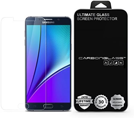 Samsung Galaxy Note 5 Screen Protector - SCREENDER CARBONGLASS Ultimate Screen Protector - Scratch Proof - Ultra Clear - High Definition - Easy to Install - Responsive - 90 Days LCD Screen Replacement Guarantee