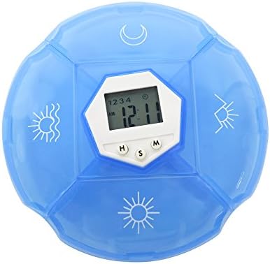 GREENWON 4 Compartment Mini Alarm Electronic Portable Pill Box Timer Medicine Box Reminder Alarm