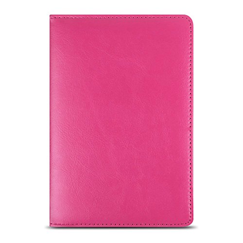 Original UC-Express® Robuste Tablet Schutzhülle für Ihr Huawei MediaPad T1 10.0 Tablet aus hochwertigem Kunstleder mit praktischer Standfunktion kombiniert Schutz und Design Schutztasche Stand Tasche Cover Case Etui, Farben:Pink - 6
