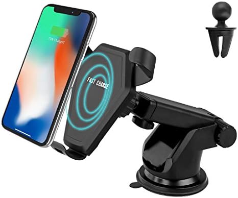 Qi Wireless Fast Car Charger,Ceavis Wireless Charger Car Mount Gravity Linkage Air Vent Charging for iPhone X / 8 Galaxy S8, S7 Edge Note8 and Other Qi Enabled (Fast Wireless Car Charger, 10W)