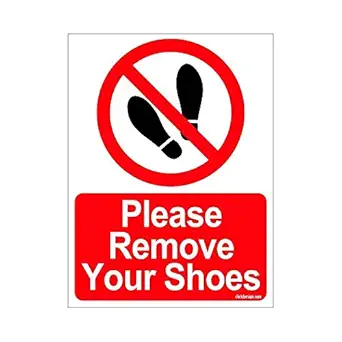 Clickforsign SIGN35-M-1-2x Please Remove Your Shoes Sign Board