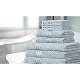 Knightsbridge Juego de 9 toallas 100% algodón egipcio peinado 500g/m2 (Silver)