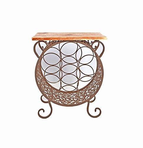 kleines Antik Eisen Weinregal + Holz Flaschenboard Shabby Vintage Look Schrank - 8