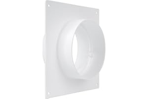 100 mm Kanalverbinder Flansch, Kunststoff gerader Rohrflansch für Heizung, Kühlung, Lüftungssystem (10 cm), Wandflansch für Klimaanlage, Abluftschlauch, Abluftrohr, Lüftungsrohr Verbindungsstueck