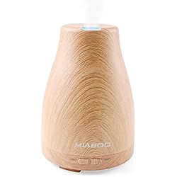 MIABOO Diffuseur Huiles Essentielles 120ml,Humidificateur d'air Ultrasonique Diffuseur de Parfum Electrique Silencieux Arrêt Automatique 'arômes avec Mode Brume Réglable & 7 Couleurs de LED
