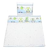 Wiegenset 4-teilig Baby Bettwäsche 80×80 Set Stubenwagen Kinderwagen Garnitur Bettdecken-Set mit Bezüge - 2