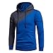 Produktbild VENMO Mens 'Patchwork Hoodie mit Kapuze Sweatshirt Tops Langarmjacke Mantel Outwear Jacke Kapuze Hoodie Sweatshirt Herren Winter Warme Sweatshirt Hoodie Kapuzenpullover Wintermantel (XXL, Blue)